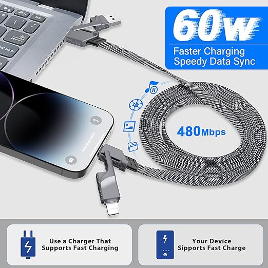 4-in-1 USB C Cable for Lightning Cable - Image 3
