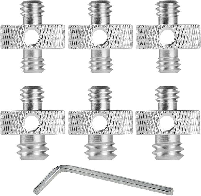 Camera Mount Screw 1/4" Male to 1/4" Male & 1/4" to 3/8" Tripod Screw Adapter by Rigych