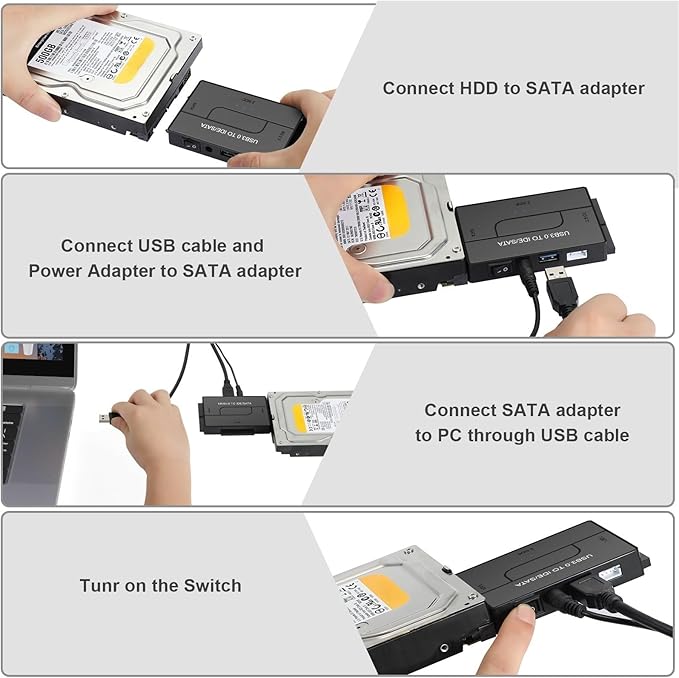 USB 3.0 to SATA IDE Hard Drive Reader, YINNCEEN External Hard Drive Ultra - Image 6