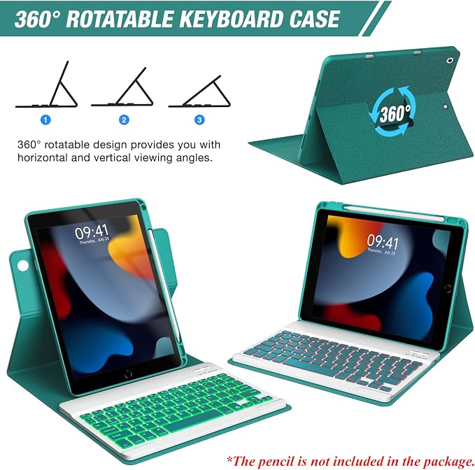 Keyboard Case for iPad 9th/8th/7th Generation 10.2 inch 2021/2020/2019 & ipad - Image 3