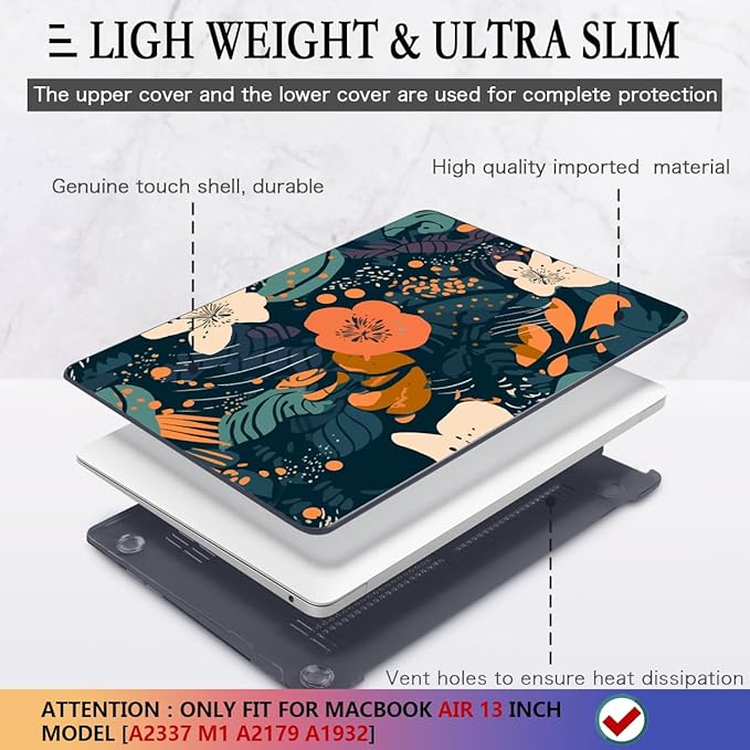 CISSOOK Compatible with MacBook Air 13 inch Case 2021 2020 2019 2018 Release M1 - Image 4