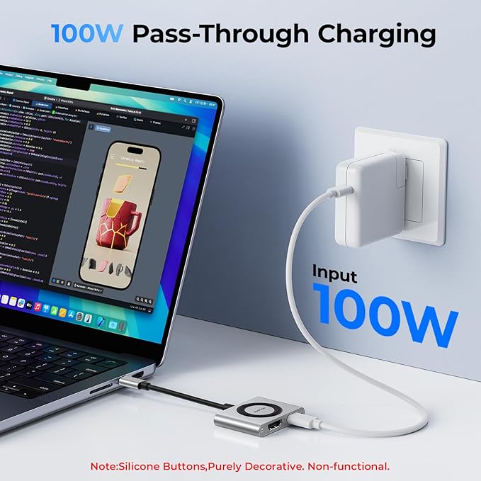 RayCue 2-in-1 USB C Hub, USB C to HDMI Adapter - Image 4