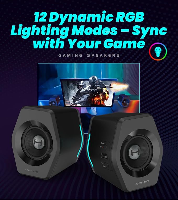 Edifier Hecate RGB Gaming Speakers, 32W Peak Power, Game/Movie/Music Modes - Image 3