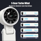 Foldable Handheld Fan | 5-Speed Turbo Blast | 16-Hour Runtime | Type-C Fast - Image 5
