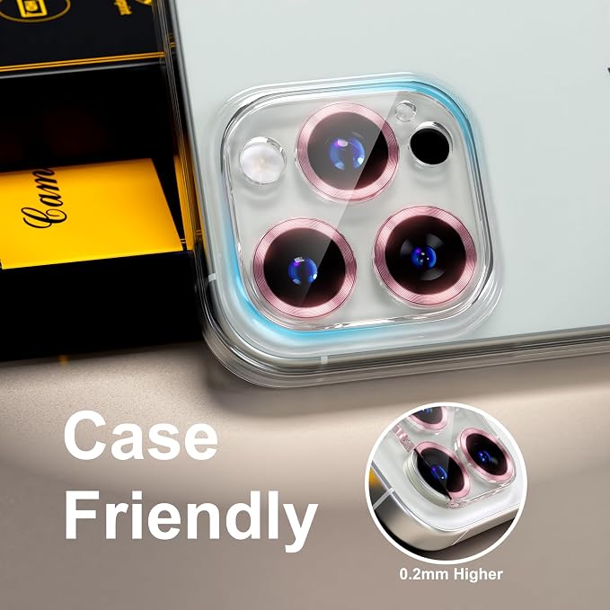 beuxece for 6 Pack iPhone 15 Pro/iPhone 15 Pro Max Camera Lens Protector 9H - Image 5