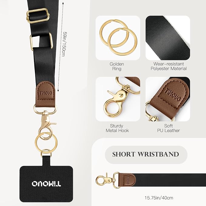 TiMOVO Phone Lanyard Crossbody Wrist Strap, Adjustable Anti-Theft Strap - Image 4