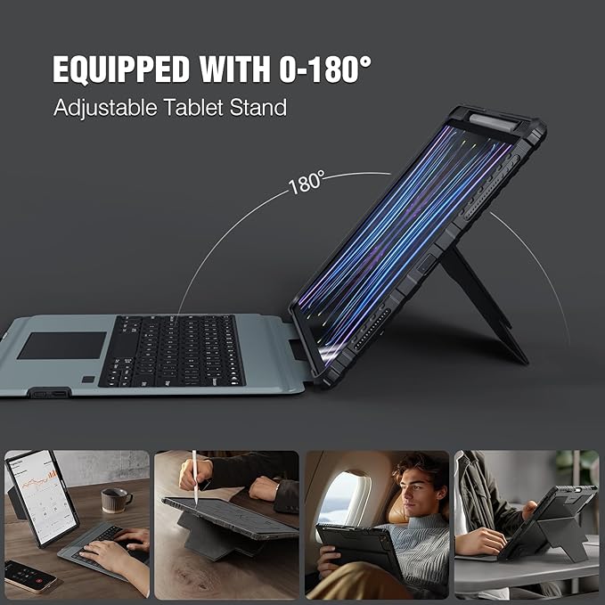 Nillkin iPad Air 13 inch Case Keyboard, Slide Camera Cover, iPad Pro 12.9 - Image 5