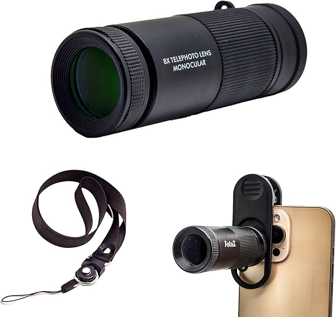 FotoZ 8X Monocular Telescope for iPhone & Android and Most Smartphone, by FotoZ