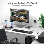 KVM Switch 1 Monitors 2 Computers 4K@60Hz USB C HDMI KVM Switch 2 Port - Image 4