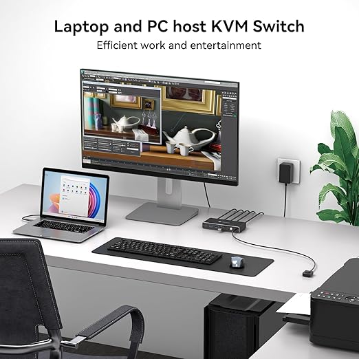 KVM Switch 1 Monitors 2 Computers 4K@60Hz USB C HDMI KVM Switch 2 Port - Image 4