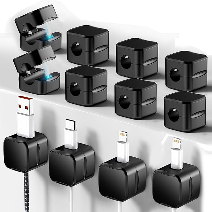 SaiTech IT Magnetic Cable Clips, Cord Organizer Holder, by SaiTechIT