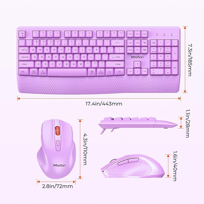 MEETION Wireless Keyboard and Mouse, Full-Sized Cordless Keyboard - Image 6