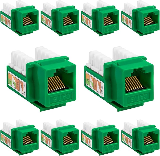 Cmple - 10 Pack Cat6 Keystone Jack Insert Punch Down RJ45 Connectors RJ45 by Cmple