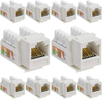 Cmple - 10 Pack Cat6 Keystone Jack Insert Punch Down RJ45 Connectors RJ45 by Cmple