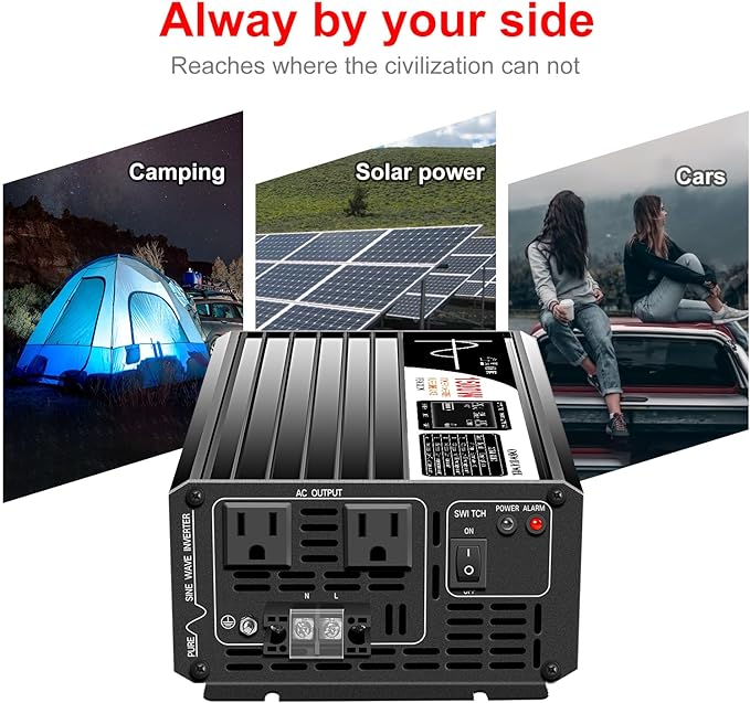 Xijia 1500W Pure Sine Wave Inverter DC 72V to AC 120V 60HZ Solar Converter - Image 5