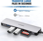 USB C Hub Multiport Adapter - 7 in 1 Portable Space Aluminum Dongle - Image 3
