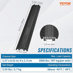 VEVOR 2 PCs Thermoplastic Rubber Drop Over Cable Cover Ramp, 000 lbs/axle Load - Image 7