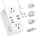 Kakyanill European Travel Plug Adapter, EU/UK/US Travel Adapter Power Strip by kakyanill