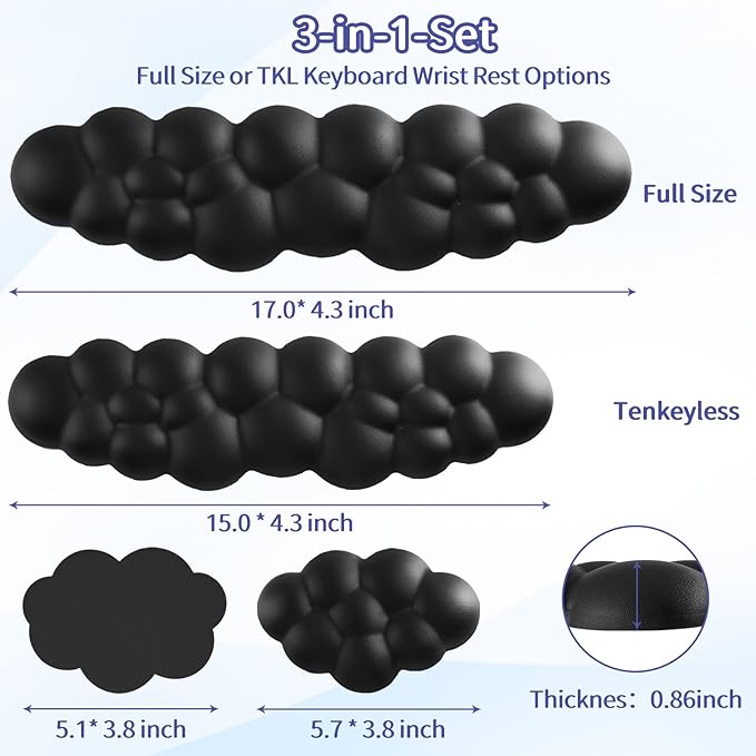 Cloud Wrist Rest Keyboard, Cloud Keyboard Wrist Pad Set - Image 7