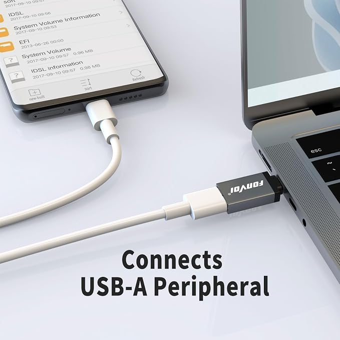 USB C to USB Adapter, USB Type C Male to USB 3.0 Female OTG Adapter Compatible - Image 2