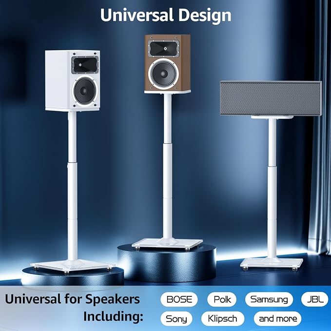 MOUNTUP Universal Speaker Stands Pair 28.3" to 37.4" Height Adjustable Floor - Image 8