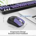Wireless Keyboard and Mouse Combo, 104 Round Keys Cute Colorful Keyboard and - Image 4