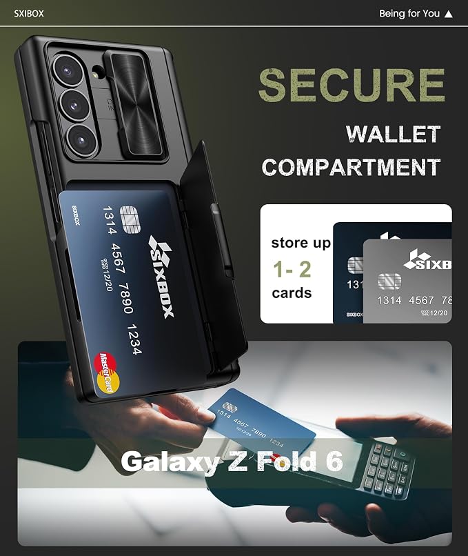 for Galaxy Z Fold 6 Case with Card Holder & Kickstand & Hinge Protection & - Image 4