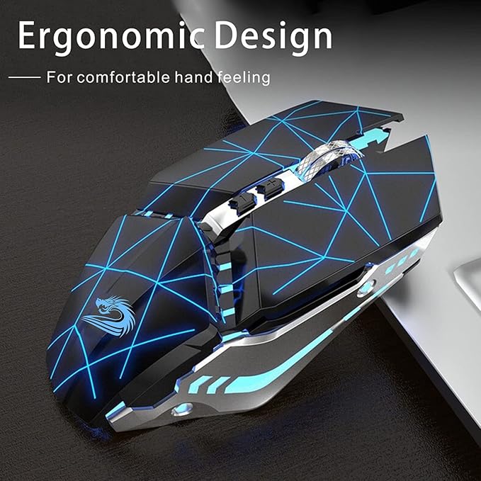TENMOS T12 Wireless Gaming Mouse Rechargeable, 2.4G Silent Optical Wireless - Image 6