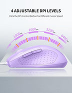TECKNET Wired Mouse, 6-Button Corded - Image 2