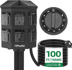 TiFFCOFiO Outdoor Power Strip Timer, Dusk to Dawn Light Sensor Countdown by TiFFCOFiO