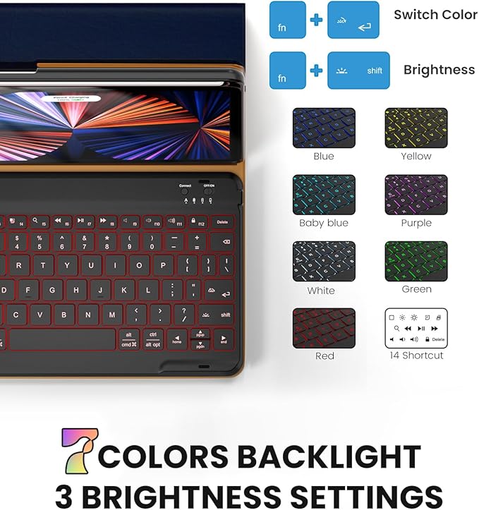 Leather Keyboard Case for iPad Air 5th 4th Generation 10.9 inch Pro 11 - Image 3