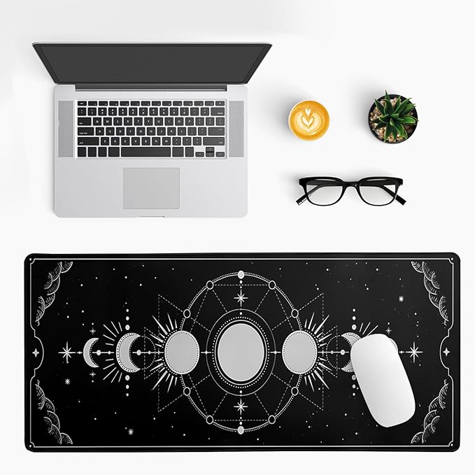 Sun Moon Gaming Mouse Pad Black Large Mouse Pad - Image 3