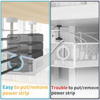 Under Desk Cable Management Tray White, No Drill Desk Cable Management Organizer - Image 3