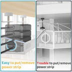 Under Desk Cable Tray White, No Drill Cable Organizer - Image 3
