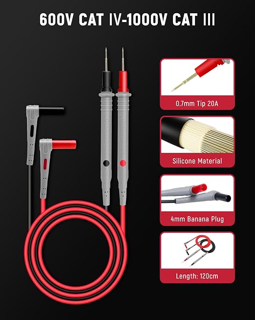 KAIWEETS Silicone Multimeter Test Leads - Image 2
