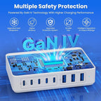 USB C Charger 300W USB C Charger Block 8-Ports GaN IV Fast Charging Station - Image 6