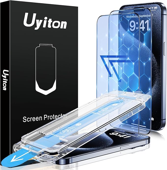 Uyiton Anti-Blue Light for iPhone 15 Pro Max Screen Protector by Uyiton