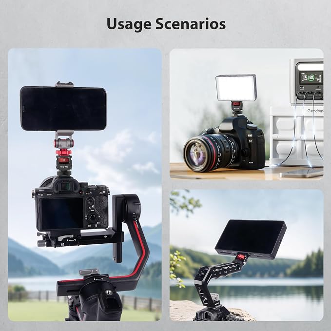 Mini Camera Monitor Mount with Cold Shoe, Aluminum Cold Shoe Mount Adapter with - Image 7