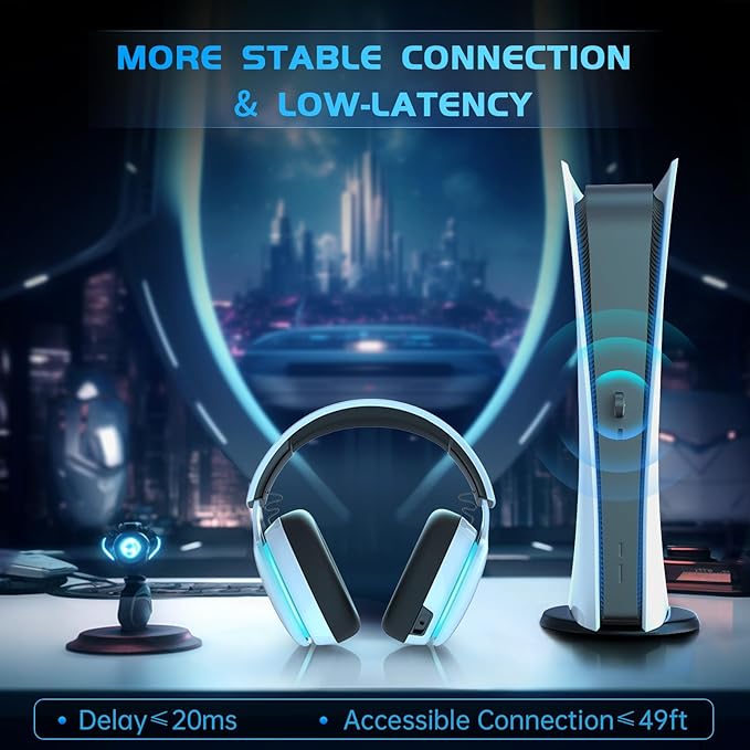 2.4GHz Wireless Gaming Headset for PS5, PS4 Fortnite & Call of Duty/FPS Gamers - Image 2