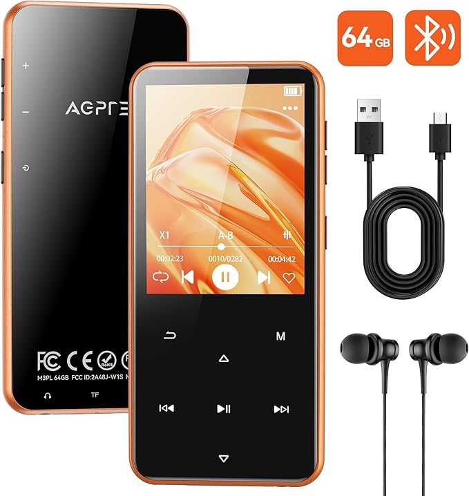 AGPTEK 64GB MP3 Player with Bluetooth, M3 2.4 inch Music Player with Speaker - Image 9