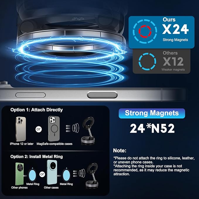 Vacuum Magnetic Suction Phone Holder, Foldable and Retractable Hands-Free - Image 7