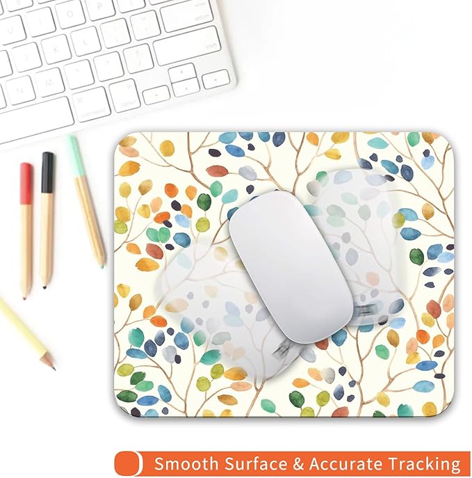 Square Mouse Pad Colorful Forest, Personalized Premium-Textured Custom Mouse - Image 4