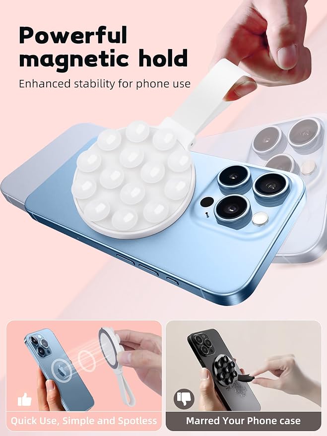 Magnetic Suction Phone Case Mount, Silicone Suction Cup Grip Stand - Image 6