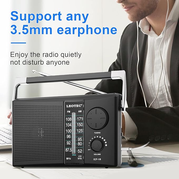 LEOTEC Portable AM FM Radio - Image 3