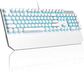 MageGee Typewriter Mechanical Gaming Keyboard, Retro Punk White Round Keycaps by MageGee