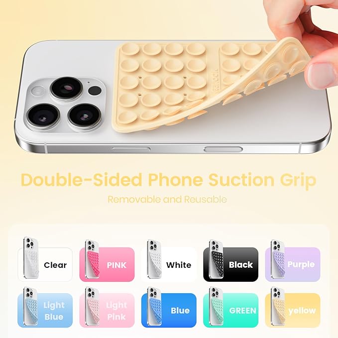 Klearlook Silicone Suction Cup Phone Case Mount Double Sided, Sticky Phone Grip - Image 4