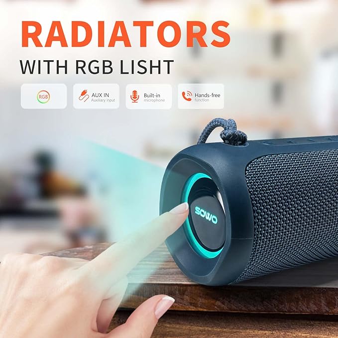 SOWO Portable Bluetooth Speaker, IPX7 Waterproof Wireless Bluetooth Speaker - Image 7
