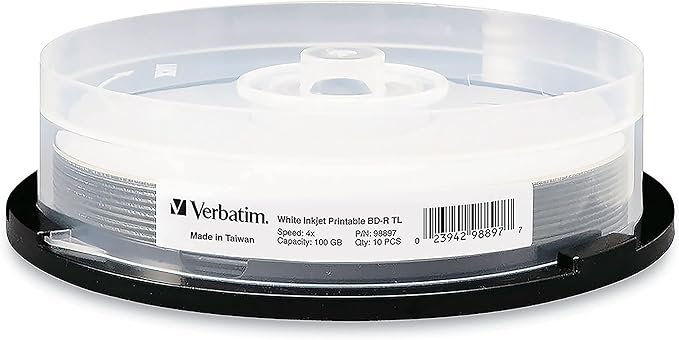 Verbatim BD-R XL 100GB 4X White Inkjet Printable, Hub Printable by Verbatim