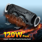 Portable Bluetooth Speaker 80W RMS, 120W Peak Loud Subwoofer Wireless Stereo - Image 2