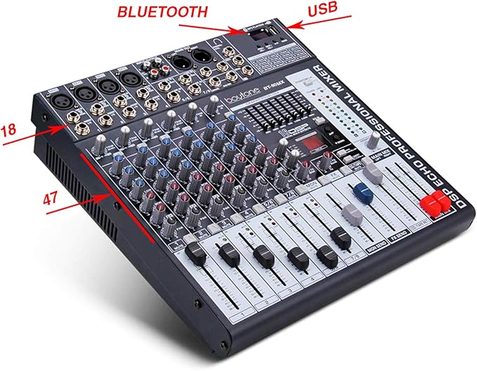 Boytone Dj Mixers 8 Channel Audio Mixer Sound Board - Image 3